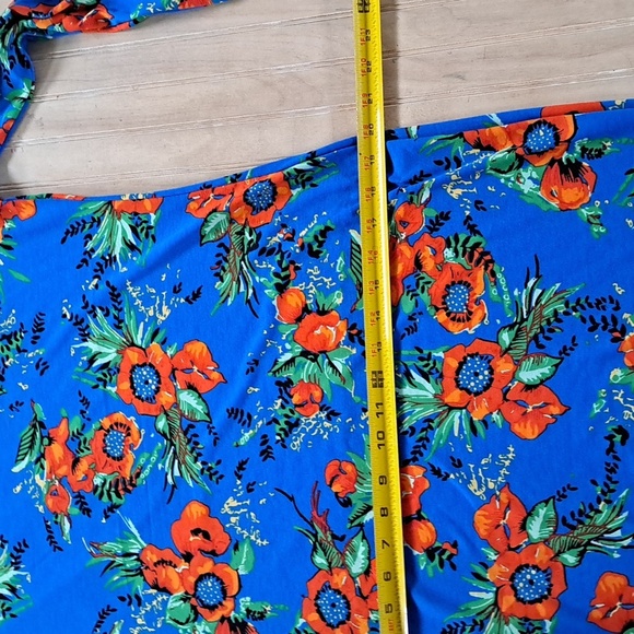 LulaRoe Debbie Floral Long Sleeve Colorful Dress Below Knee Modest Caual Dress - Picture 8 of 10